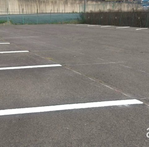伊賀市 会社内駐車場 区画線引き工事